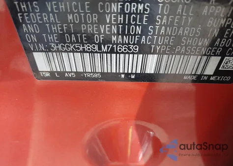 2020 Honda Fit Ex z USA, uszkodzony, nr VIN 3HGGK5H89LM716639